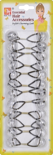 PONYTAIL HOLDERS<BR>12/PACK - 16MM CLEAR 